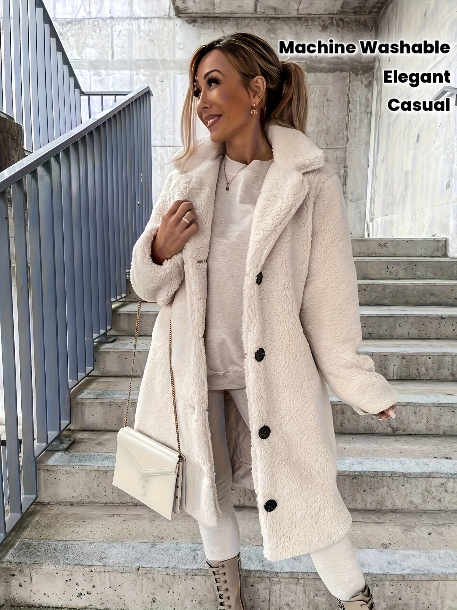 Elegant Long Faux Fur Coat for Formal Events